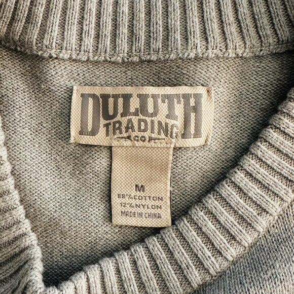 Duluth Trading Men's Size M Strongarm Striped Crew Neck Gray Sweater NEW - Picture 4 of 6